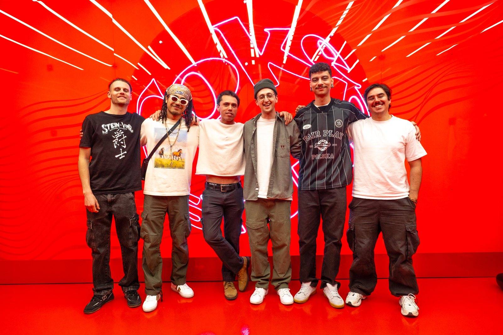 Jesse Farmer & Walter Wax with the band at Coke Studio